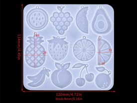 Molde silicona 12 frutas enteras aritos